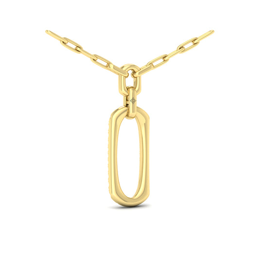 Diamond North South Open Oval Link Necklace