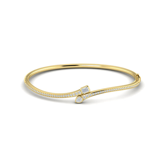Sculpted Mixed Shape Diamond Bangle
