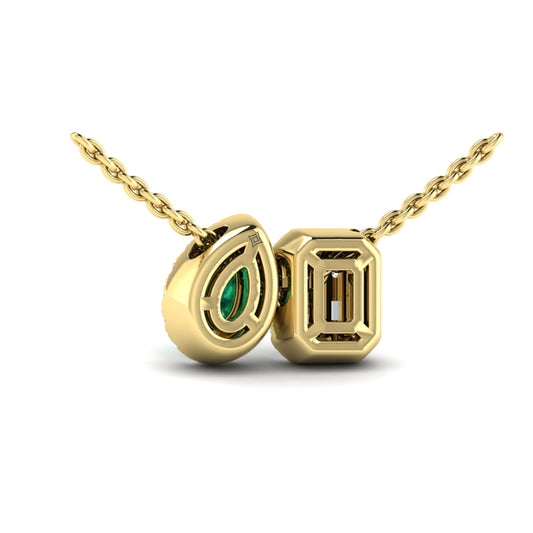 Diamond and Emerald Toi et Moi Pendant