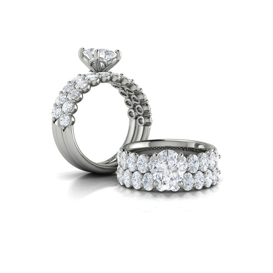 Oval Classic Engagement Ring in Platinum by Vlora Bridal