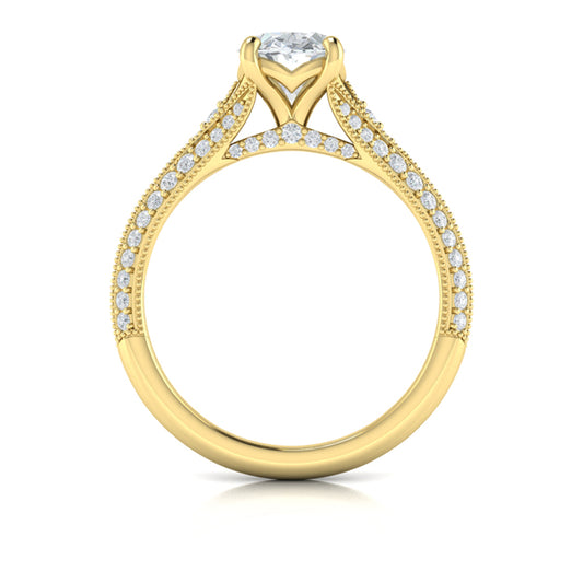 Vintage Splendor Oval Split Shank Engagement Ring