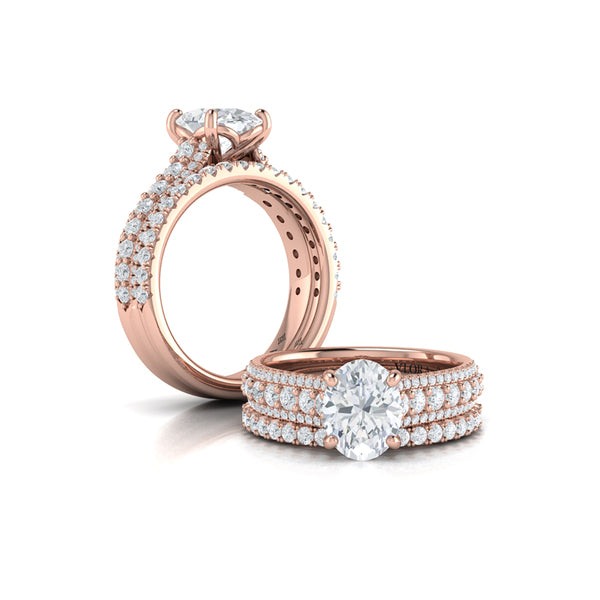 Matching Bands Wedding Band in 14K Rose Gold by Vlora Bridal