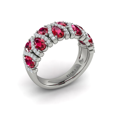 Multi Diamond and Ruby Statement Ring
