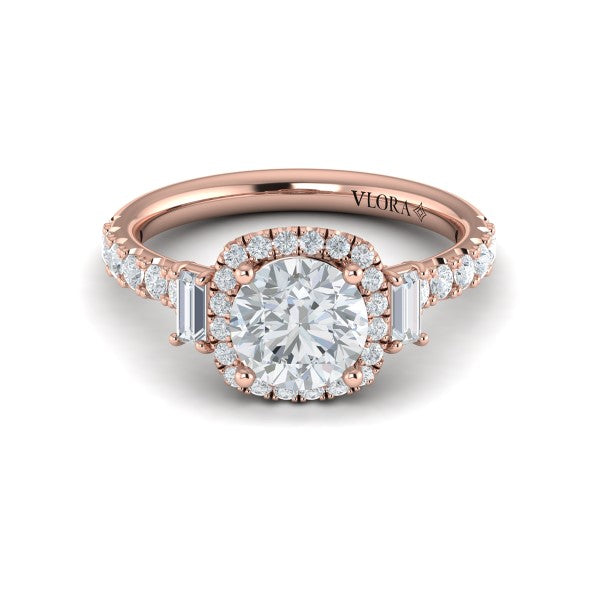 Harmony Trio Halo Engagement Ring