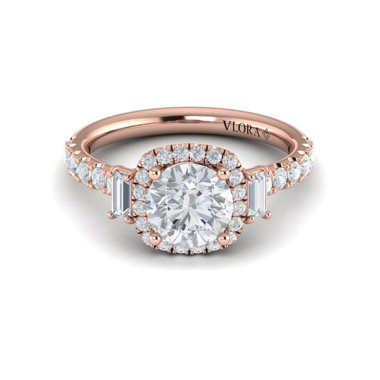 Harmony Trio Halo Engagement Ring