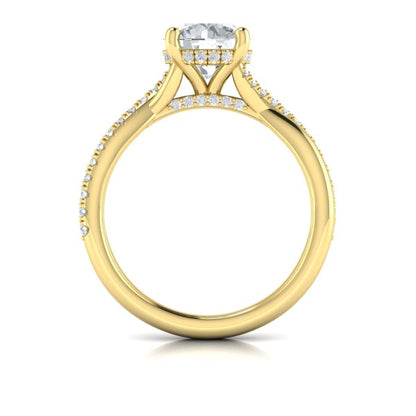 Entwined Hidden Halo Engagement Ring