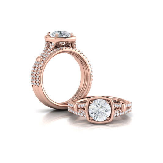 Matchign Band for Diamond Frame Pavé Engagement Ring