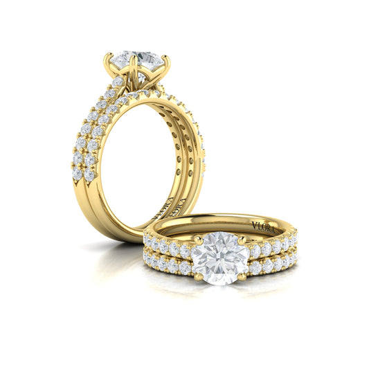 Matching Bands Wedding Band in 14K Yellow Gold by Vlora Bridal