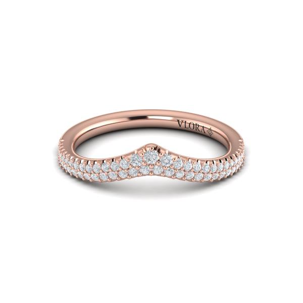 Pave Chevron Contoured Band