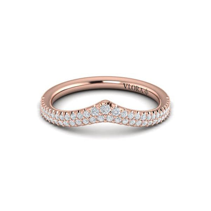 Pave Chevron Contoured Band