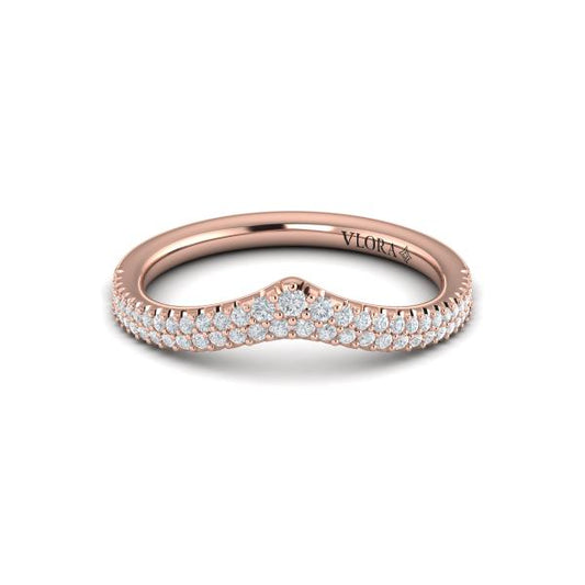 Pave Chevron Contoured Band