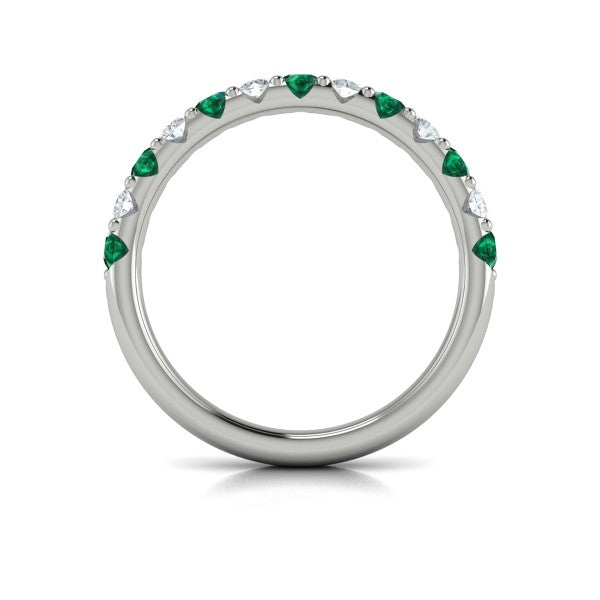 Emerald and Diamond Stackable Band