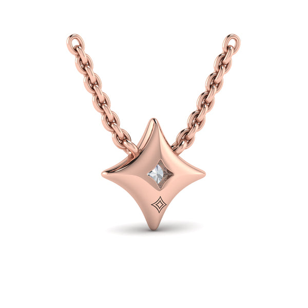 Single Diamond Vlora Star Pendant Necklace