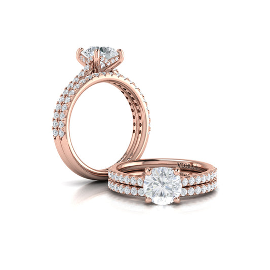 Matching Bands Wedding Band in 14K Rose Gold by Vlora Bridal