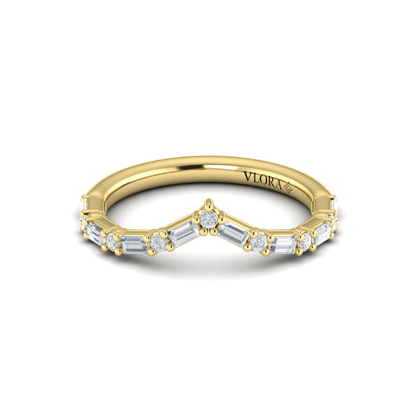 Diamond Baguette Chevron Ring