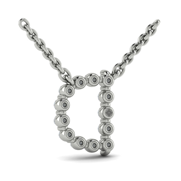 Diamond Alphabet Pendant Necklace, D