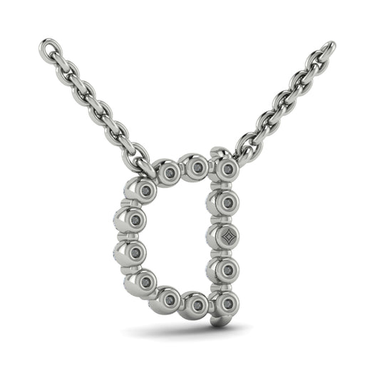 Diamond Alphabet Pendant Necklace, D