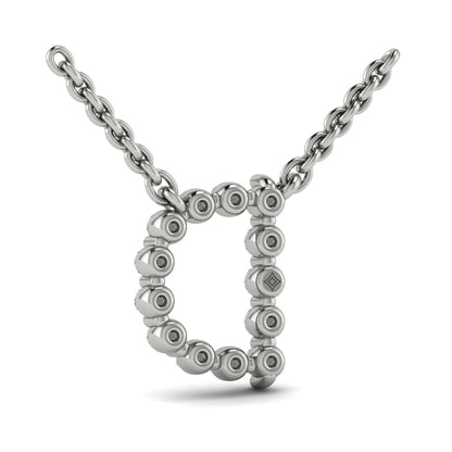 Diamond Alphabet Pendant Necklace, D