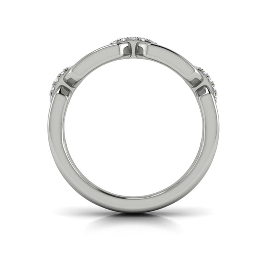 Diamond Accent East West Open Oval Link Ring