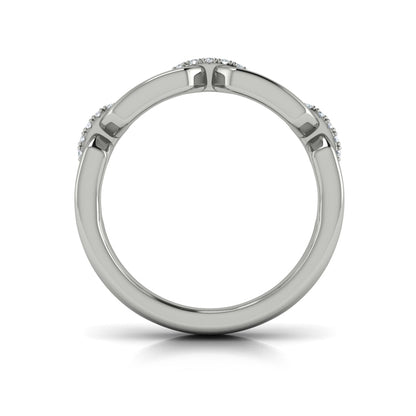 Diamond Accent East West Open Oval Link Ring