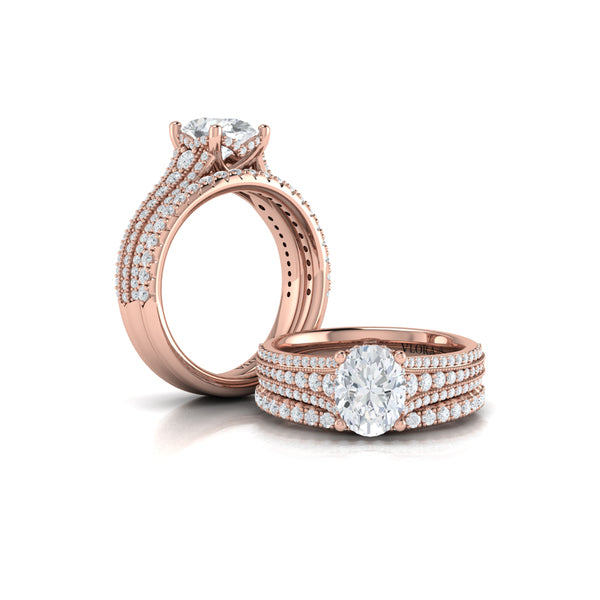 Matching Bands Wedding Band in 14K Rose Gold by Vlora Bridal