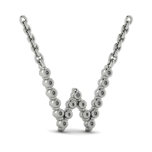 Diamond Alphabet Pendant Necklace, W