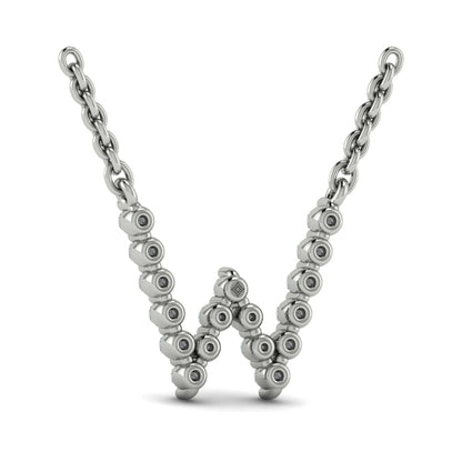 Diamond Alphabet Pendant Necklace, W