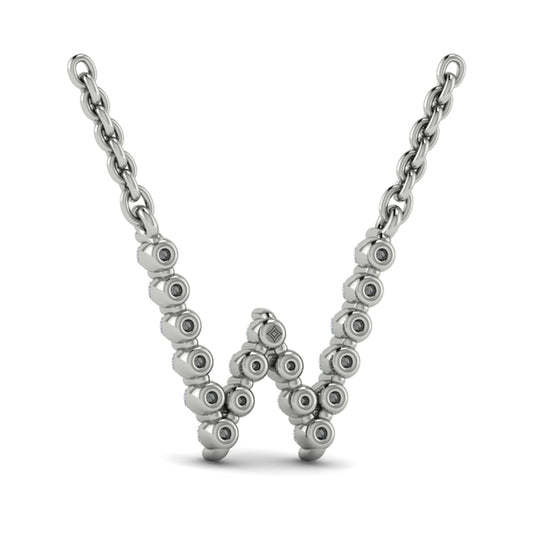 Diamond Alphabet Pendant Necklace, W