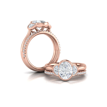 Bezel Three-Stone Engagement Ring