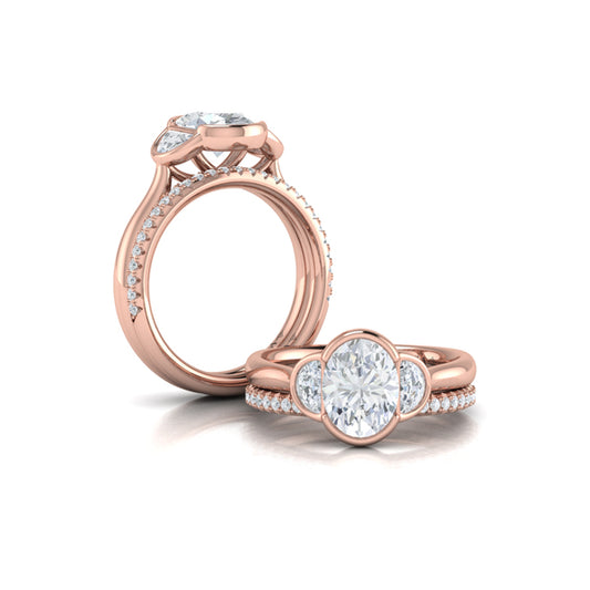 Bezel Three-Stone Engagement Ring