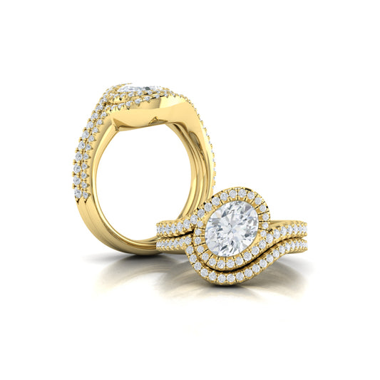 Matching Band for Modern Swirl Pavé Halo Engagement Ring