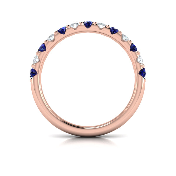 Sapphire and Diamond Stackable Band