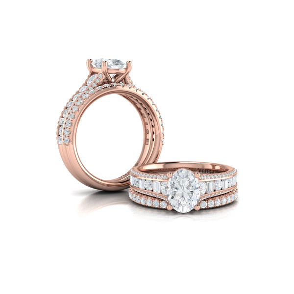 Opulent Cathedral Oval Diamond Engagement Ring
