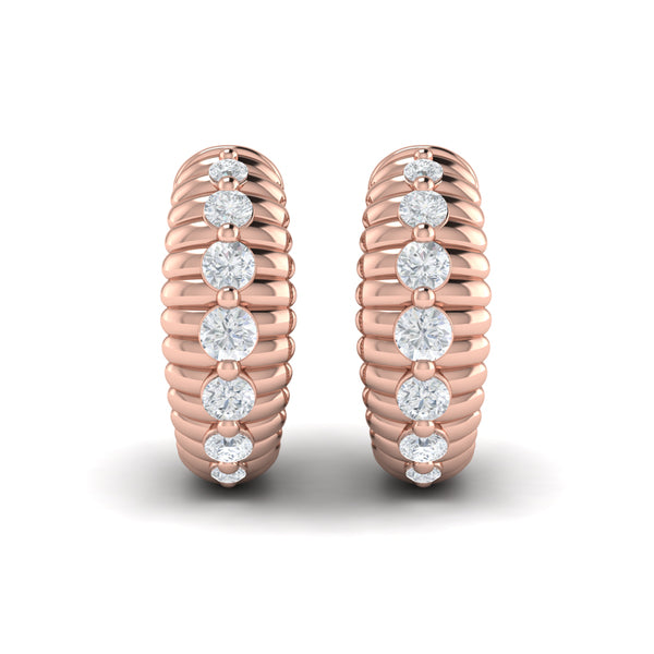 Ribbed Huggie Earrings