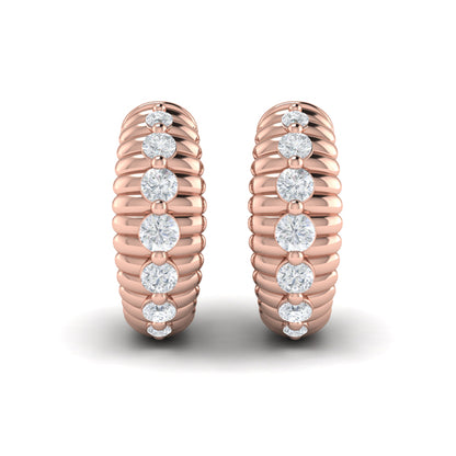 Ribbed Huggie Earrings