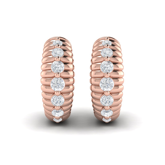 Ribbed Huggie Earrings