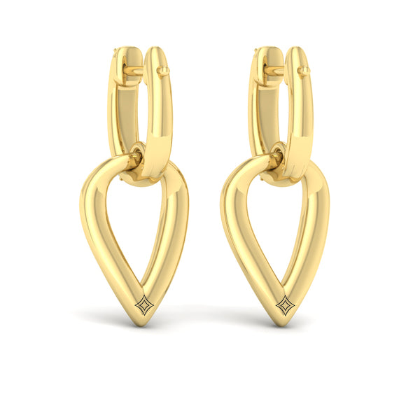 Diamond Accent Open Tear Drop Link Earrings