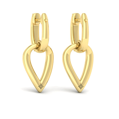 Diamond Accent Open Tear Drop Link Earrings