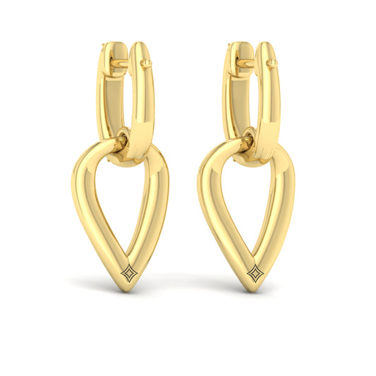 Diamond Accent Open Tear Drop Link Earrings