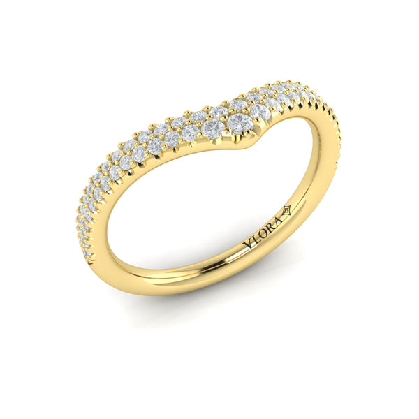 Pave Chevron Contoured Band
