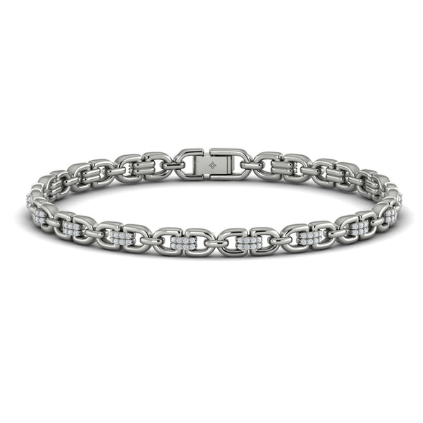 Linked Curves with Diamond Accent Bracelet