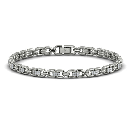 Linked Curves with Diamond Accent Bracelet