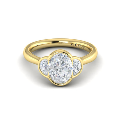 Bezel Three-Stone Engagement Ring