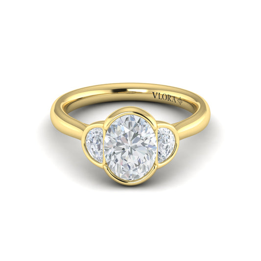 Bezel Three-Stone Engagement Ring