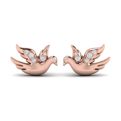 Diamond Dove Stud Earrings