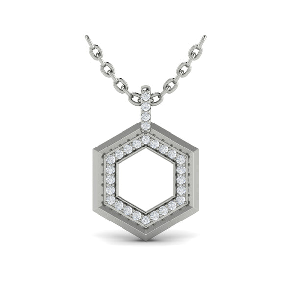 Diamond Open Honeycomb Pendant Necklace
