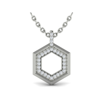 Diamond Open Honeycomb Pendant Necklace