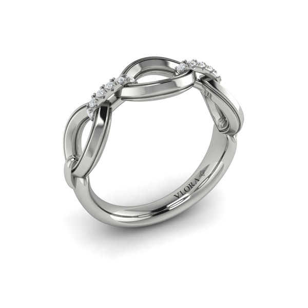 Open Navette Silhouette wtih Diamond Accent Ring