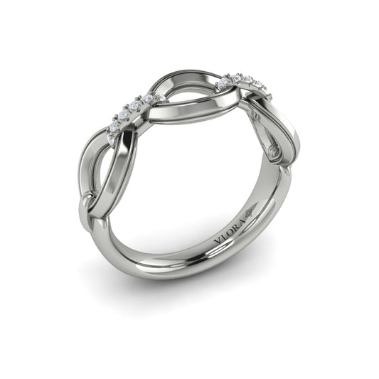 Open Navette Silhouette wtih Diamond Accent Ring