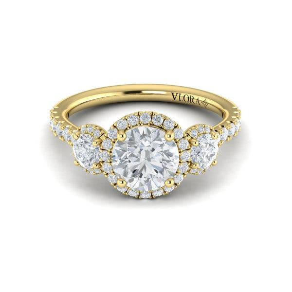 Triple Halo Round Engagement Ring